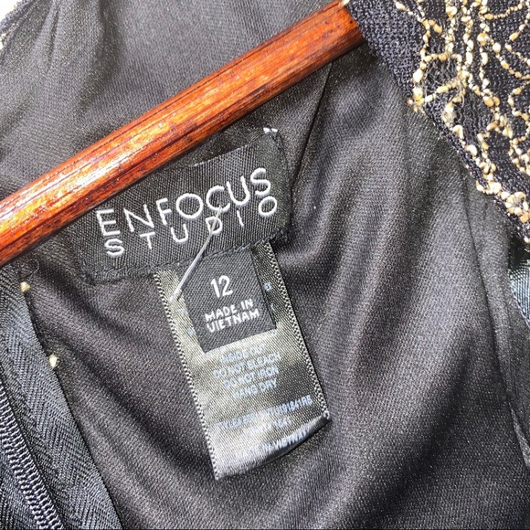 Enfocus Studio Black & Gold Mermaid Evening Dress - Picture 3 of 3